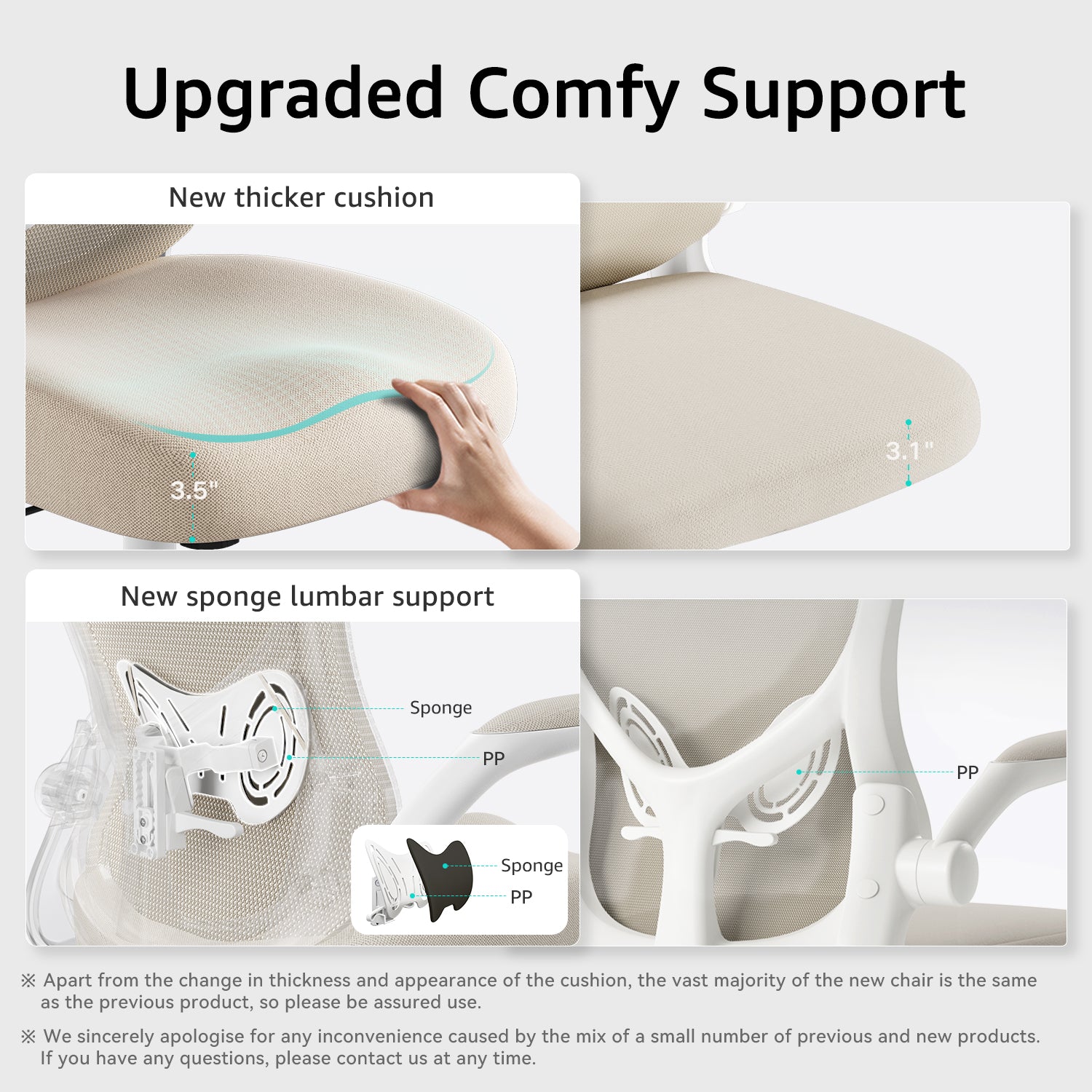 HBADA Butterfly Office Chair-J3 gray upgraded comfy support