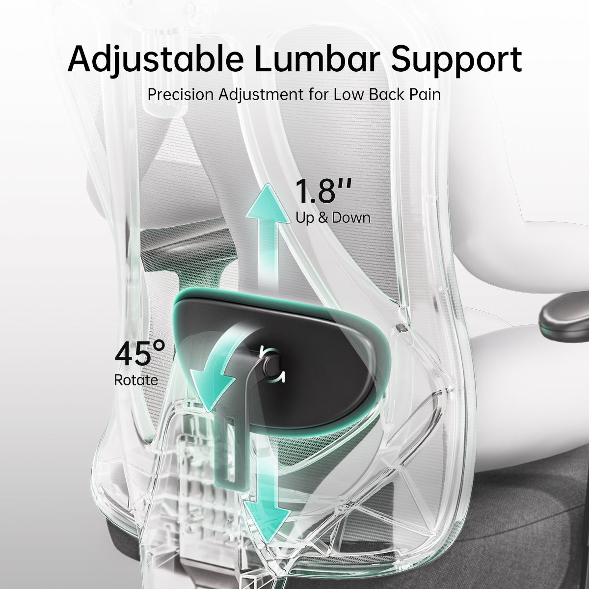 HBADA P3 Ergonomic Chair with Footrest lumbar support