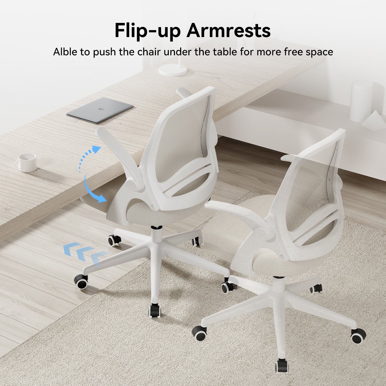 HBADA Penguin-inspired Office Chair-J1 gray armrests