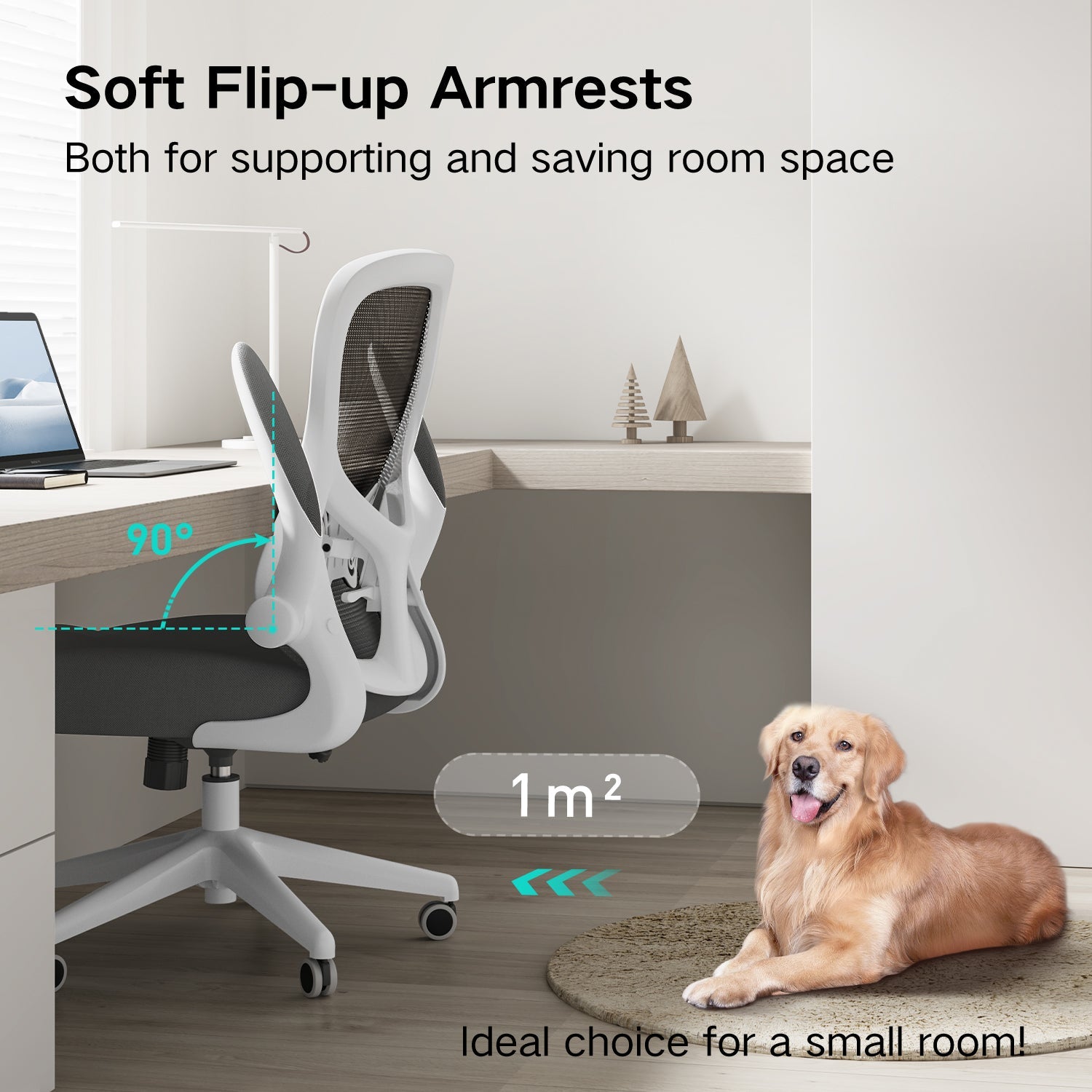 HBADA Butterfly Office Chair-J3 white armrests