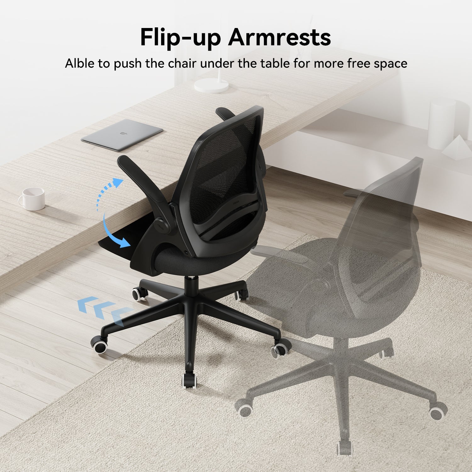 HBADA Penguin-inspired Office Chair-J1 black armrests