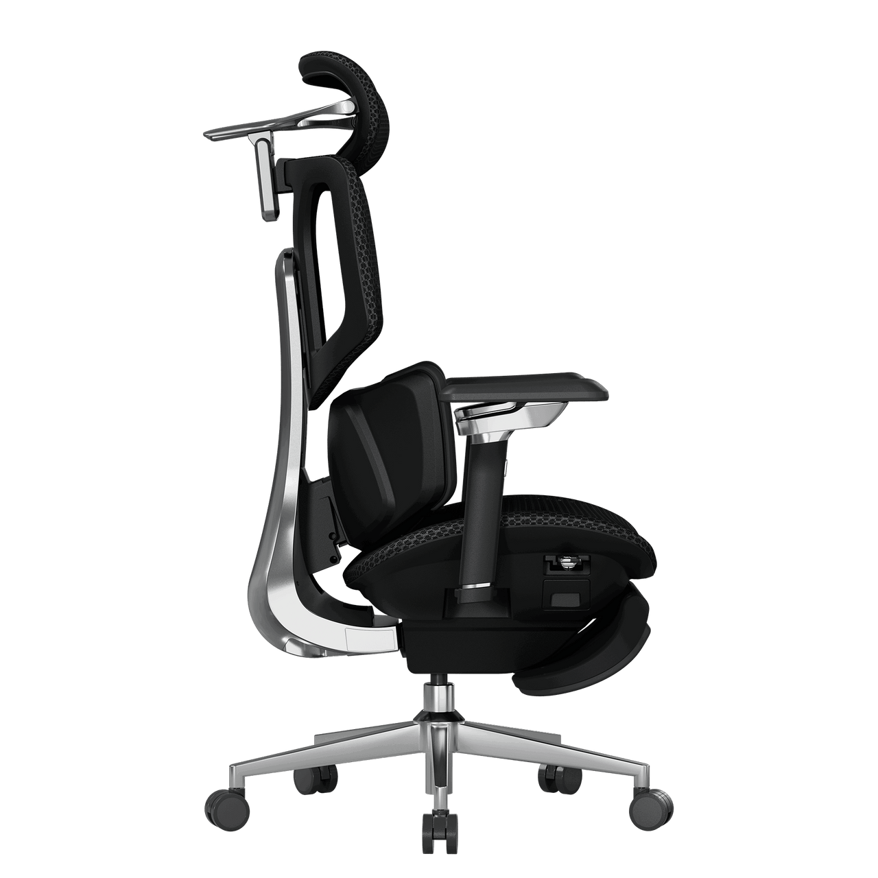 HBADA X7 Black: 720-degree omni-mechanical armrests synchronized with smart recline for gaming and work.~1