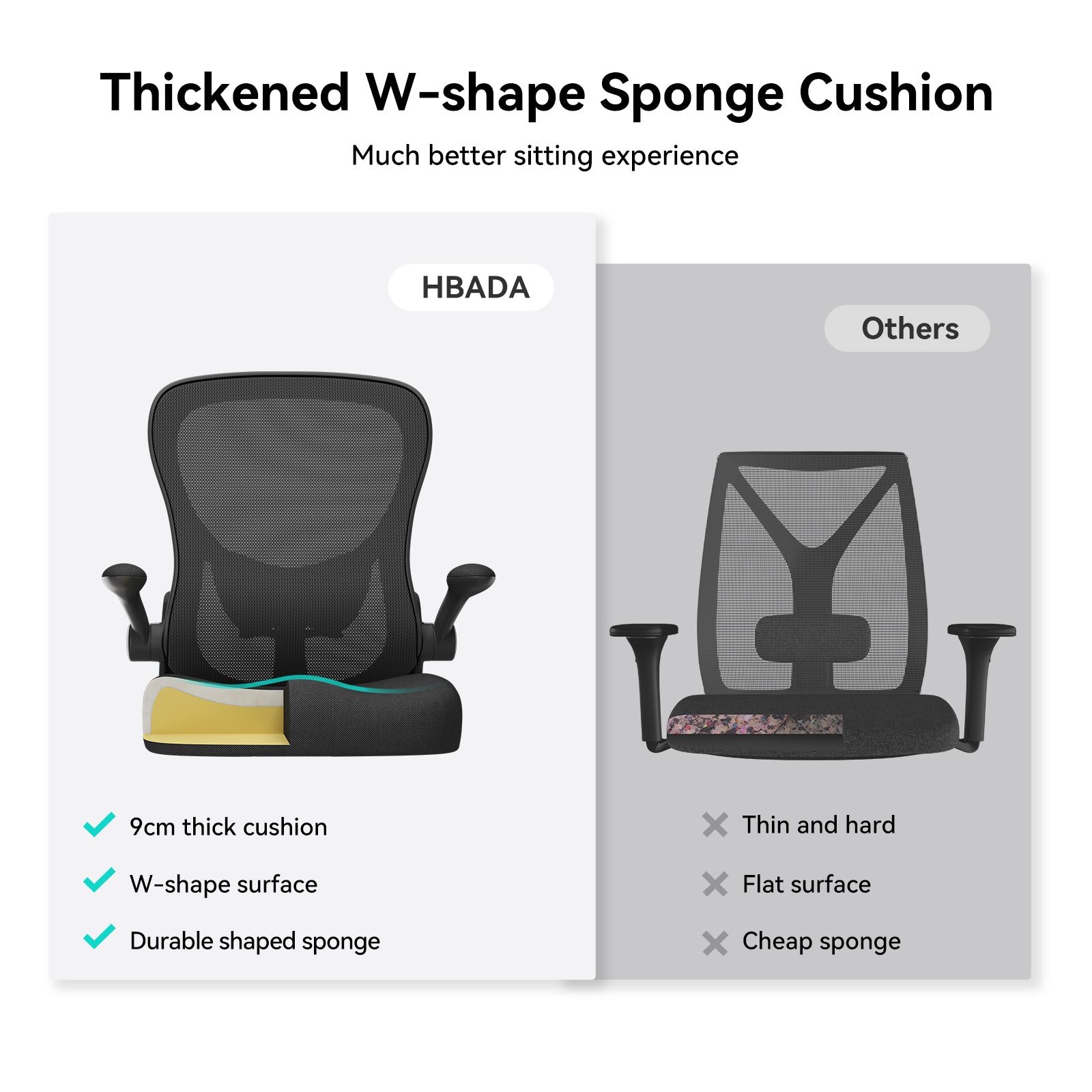 HBADA Butterfly Office Chair-J3 black vs others
