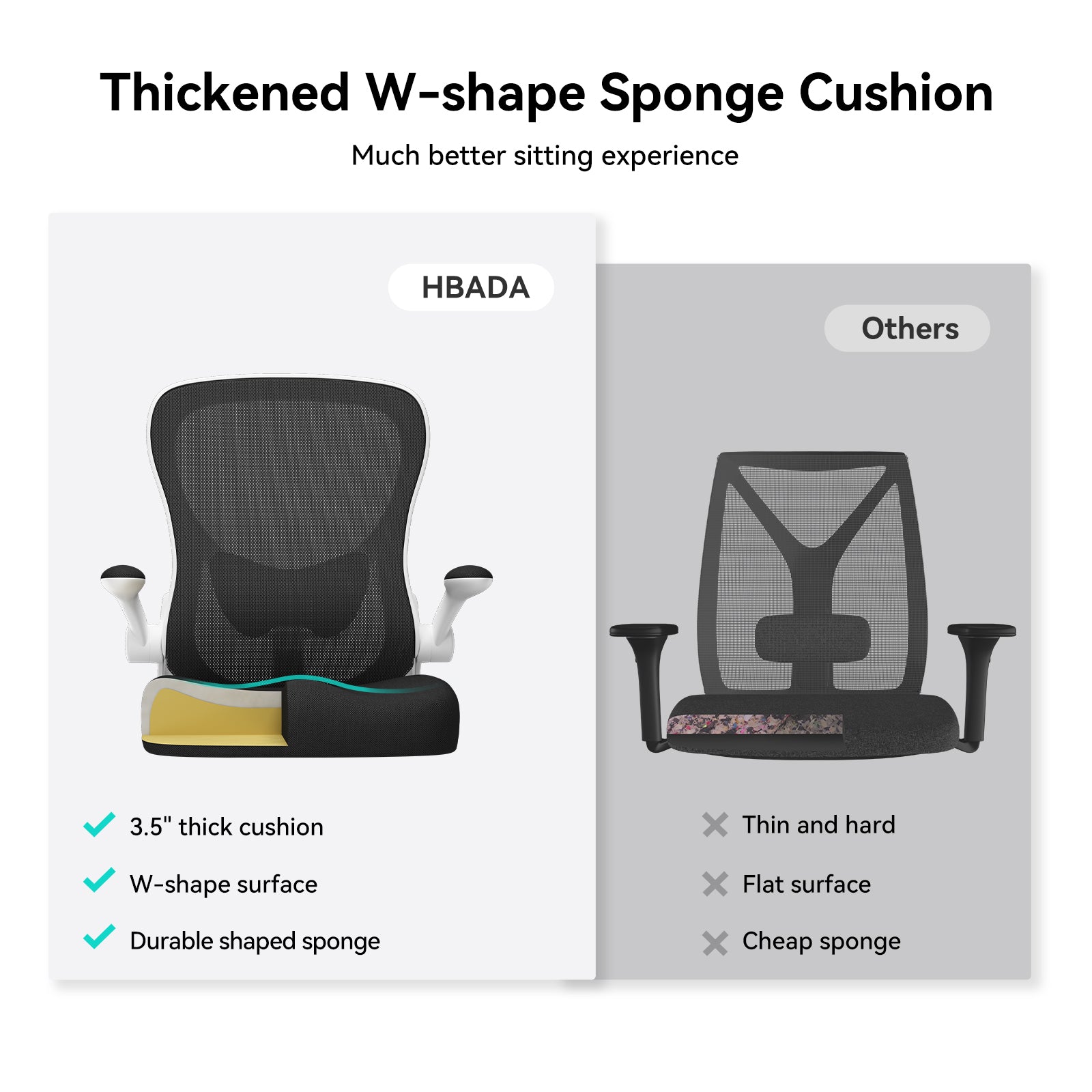 HBADA Butterfly Office Chair-J3 white seat