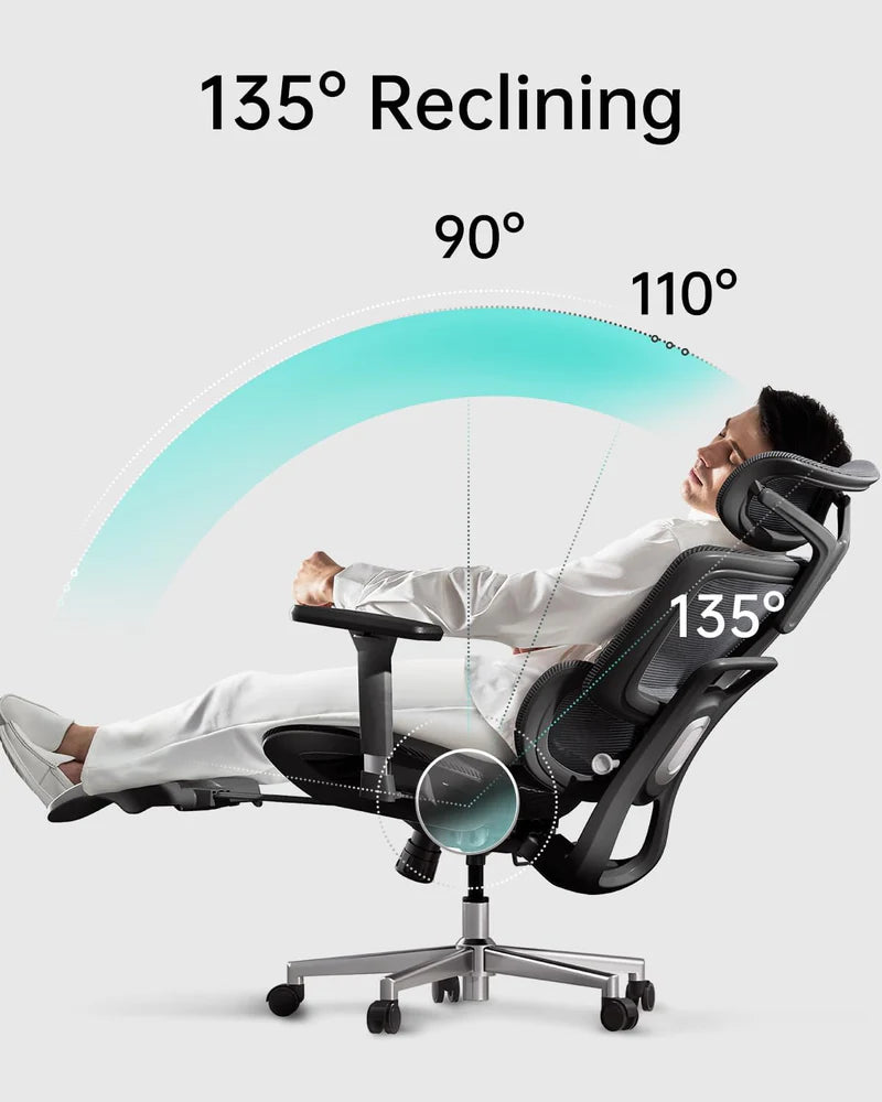 Hbada E2 Ergonomic Office Chair black reclining angle