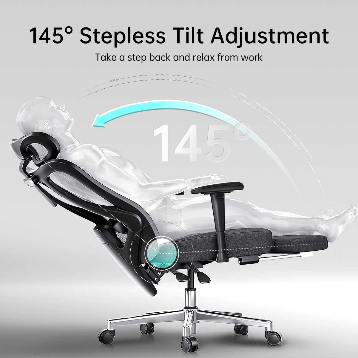 HBADA P3 Ergonomic Chair with Footrest tilt adjustment