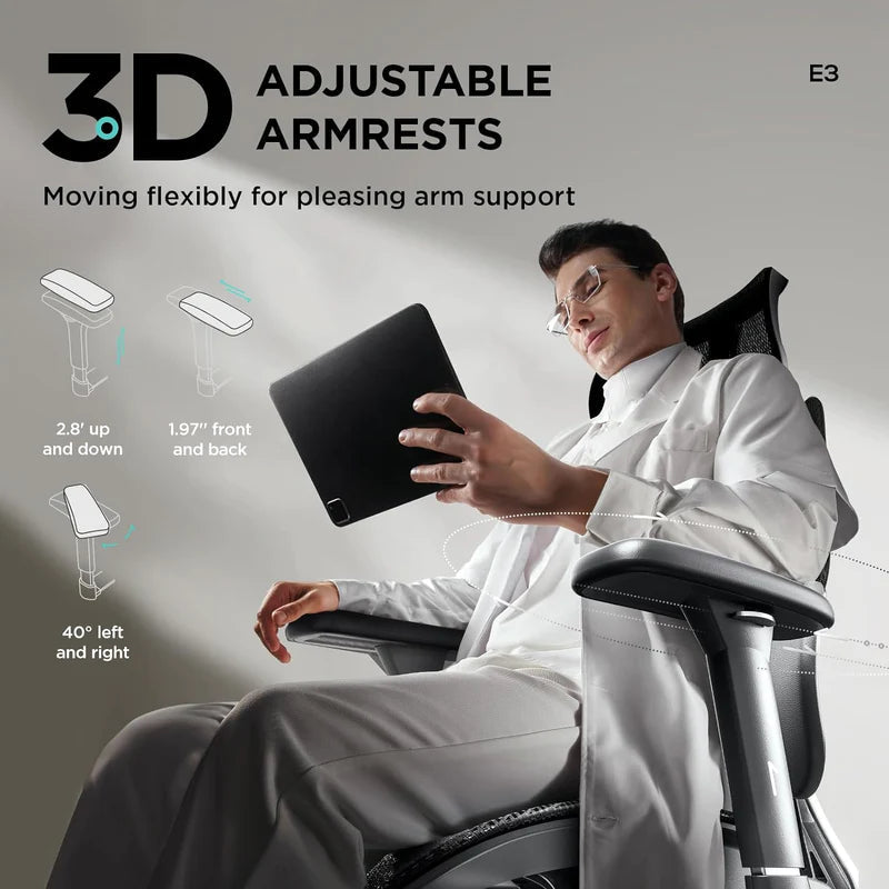 HBADA E3 Air Ergonomic Office Chair black armrests