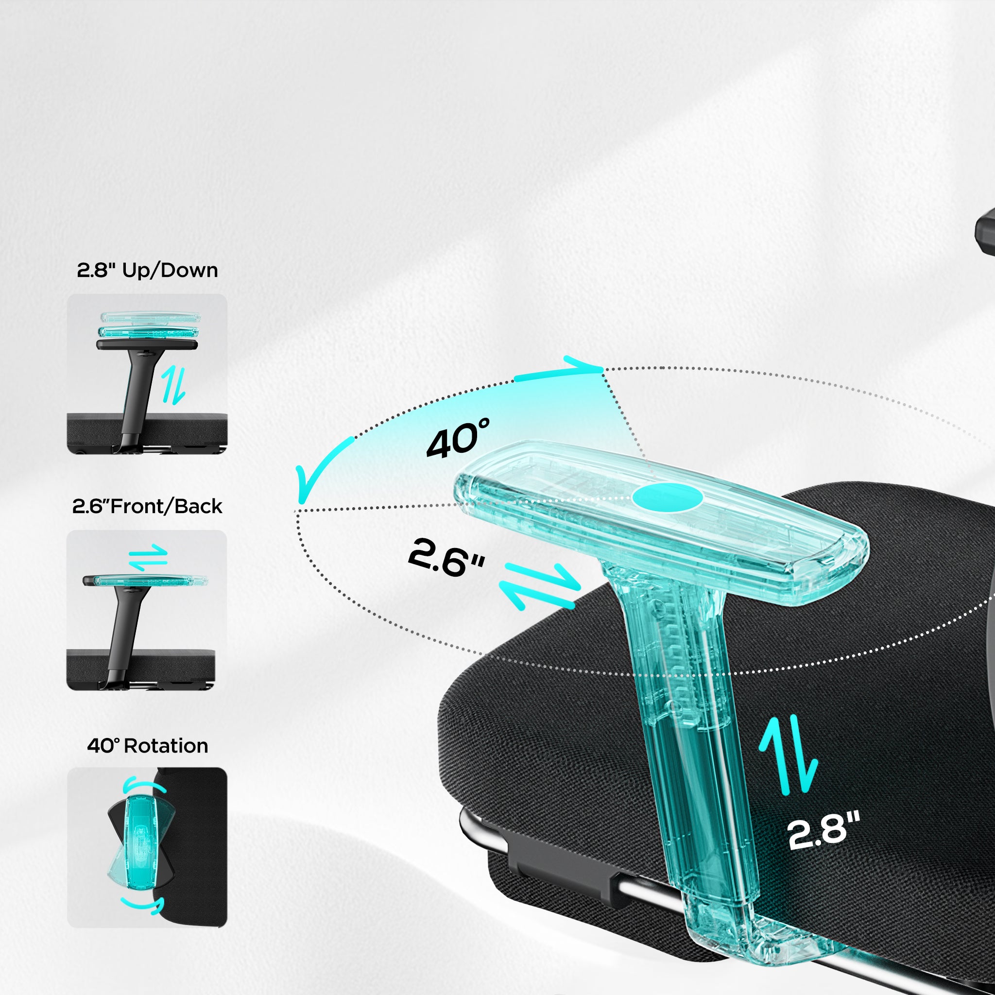 HBADA P3 Ergonomic Chair with Footrest(another style) armrests
