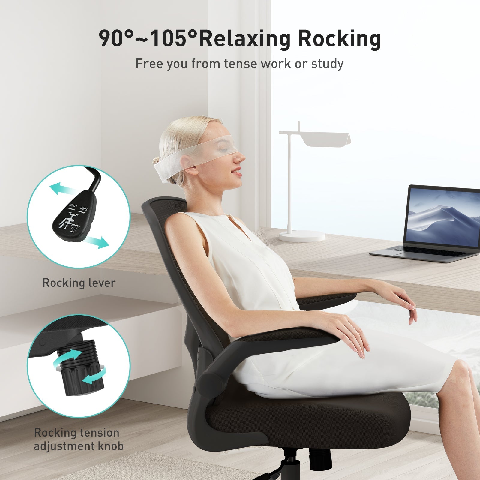 HBADA Butterfly Office Chair-J3 black rocking