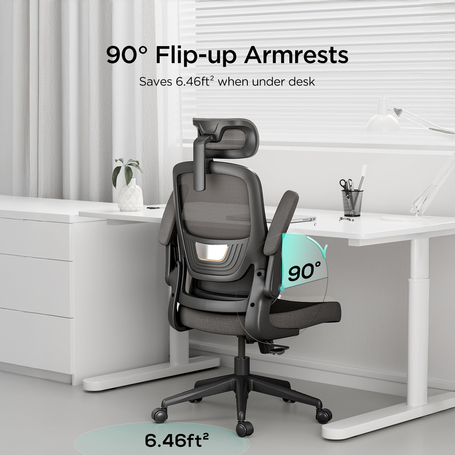 HBADA P1 Ergonomic Office Chair black armrests