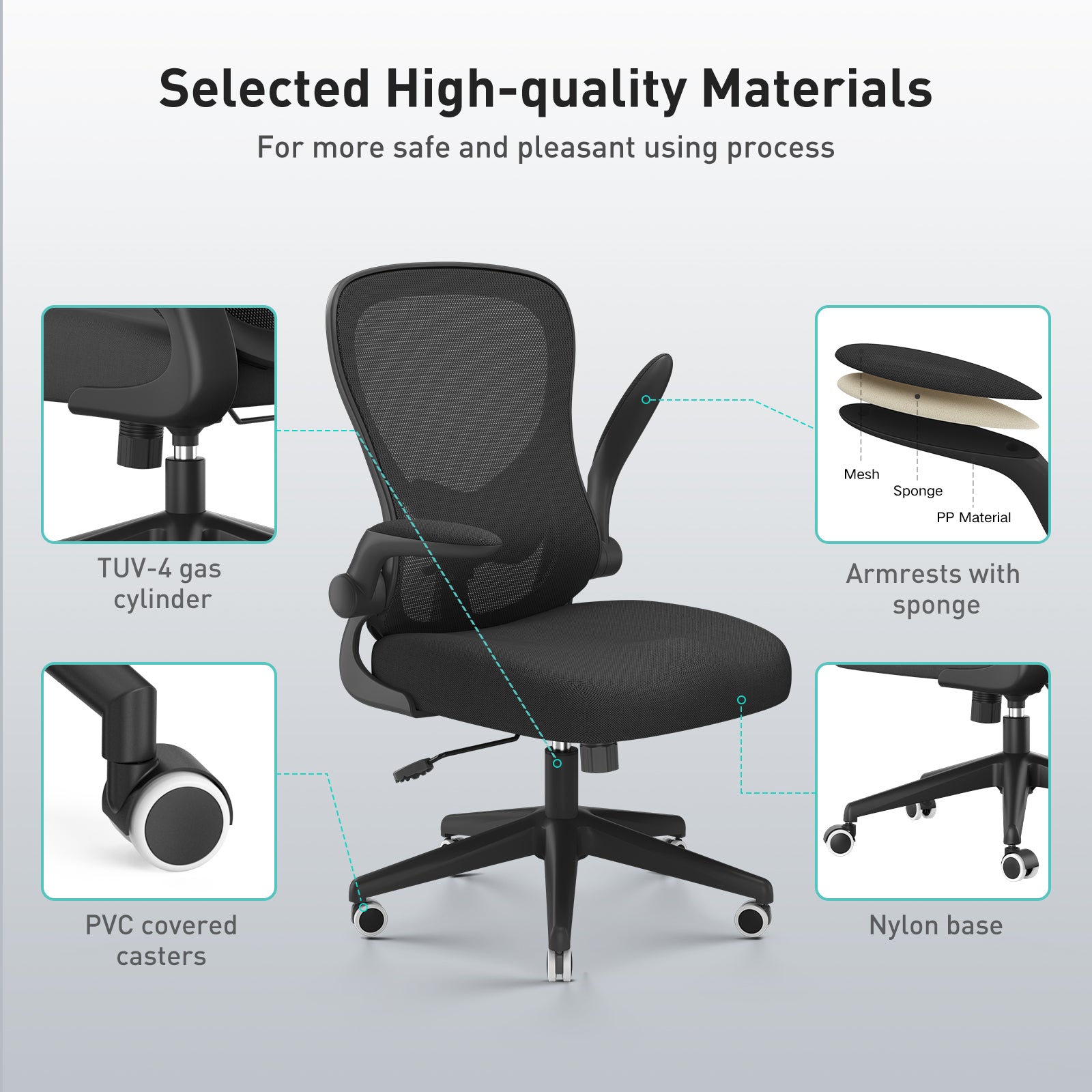 HBADA Butterfly Office Chair-J3 black materials