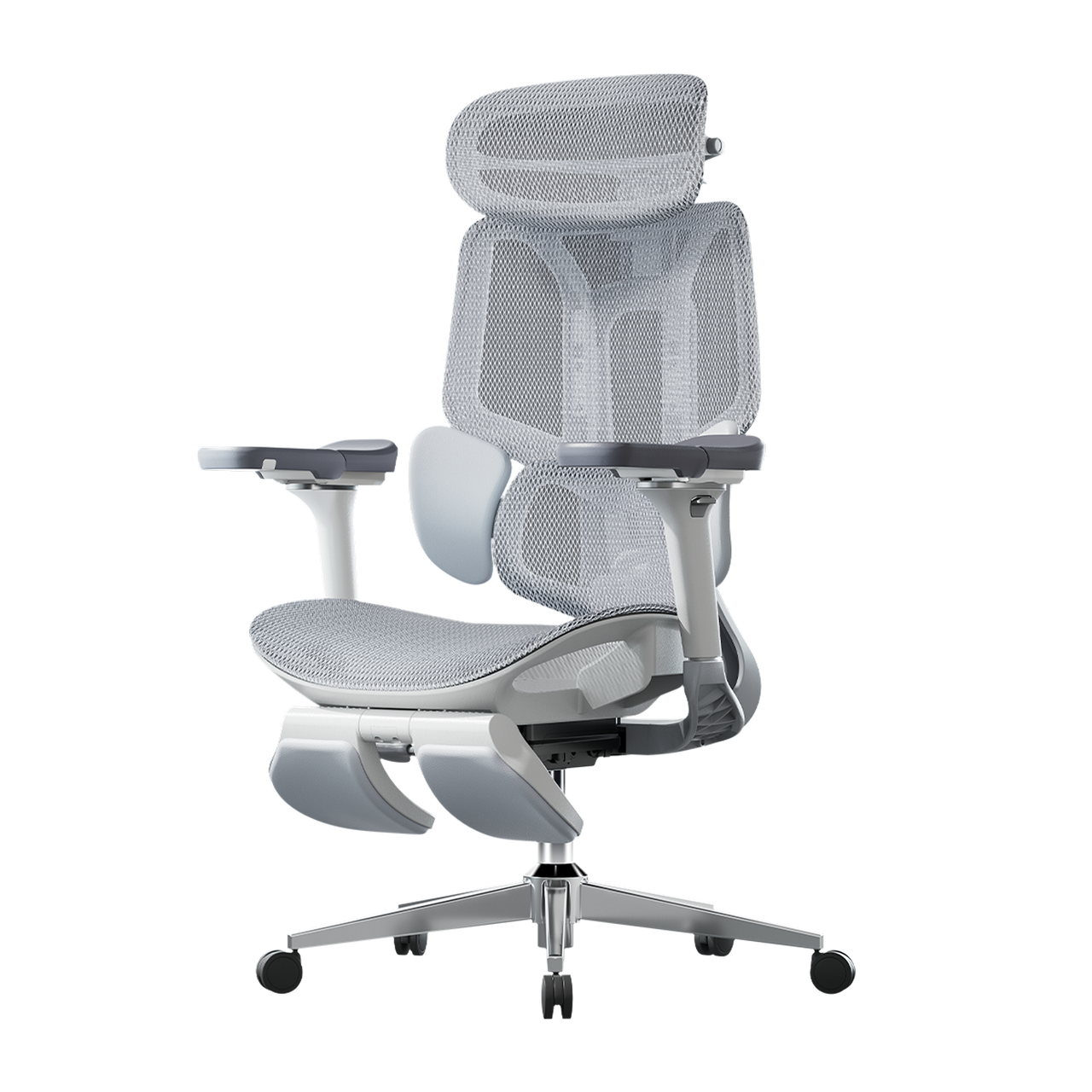 HBADA E3 Pro white ergonomic office chair with IGR-certified lumbar support for EU professionals.~0-0