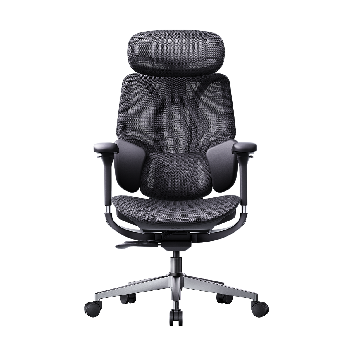HBADA E3 Air 2026 Edition black: High-back ergonomic office chair for 8-12 hour daily use.~1-0