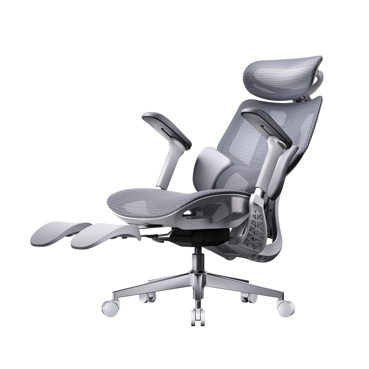 HBADA E3 Air white with footrest: 135-degree deep recline for active recovery from back pain.~0-1