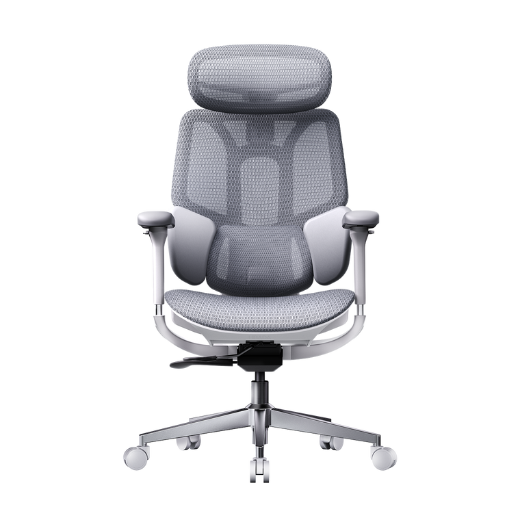HBADA E3 Air 2026 Edition grey ergonomic office chair with dynamic lumbar support for EU professionals.~0-0
