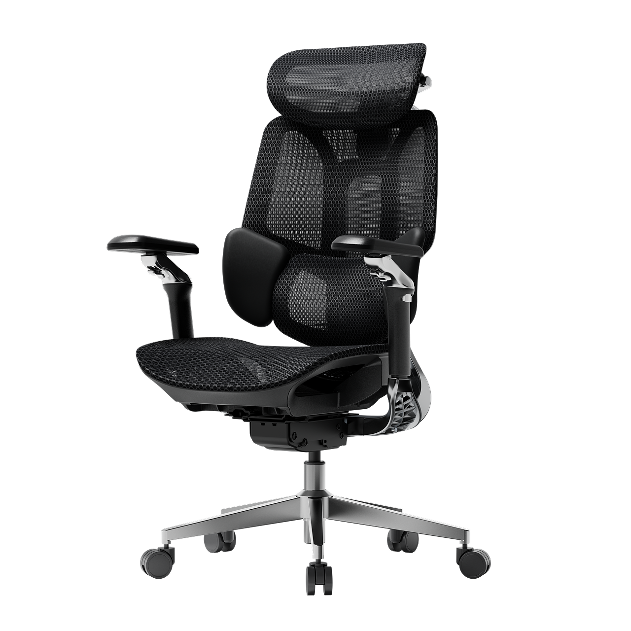 SGS Class 4 gas lift safety on HBADA E3 Pro black big and tall ergonomic office chair (330 lbs / 150kg).~1-1