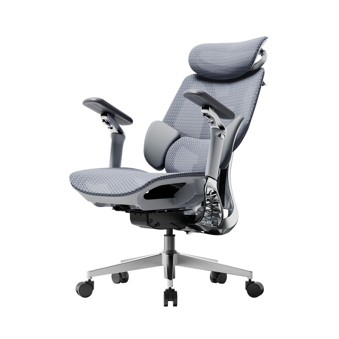 Best big and tall ergonomic chair in grey: HBADA E3 Pro with 150kg capacity and 195cm height limit~0-1