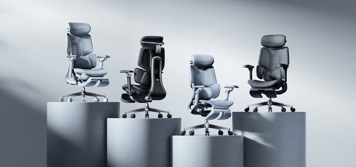 HBADA ergonomic office chair collection in black and gray
