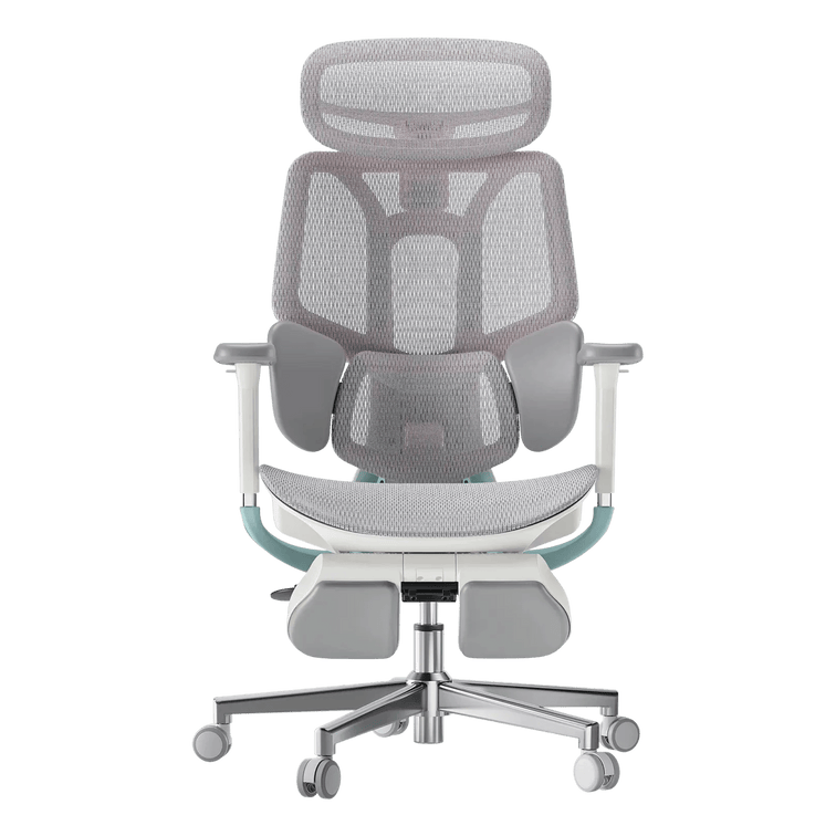 Blush pink ergonomic office chair by HBADA with 4D headrest and adjustable arms.~1-0