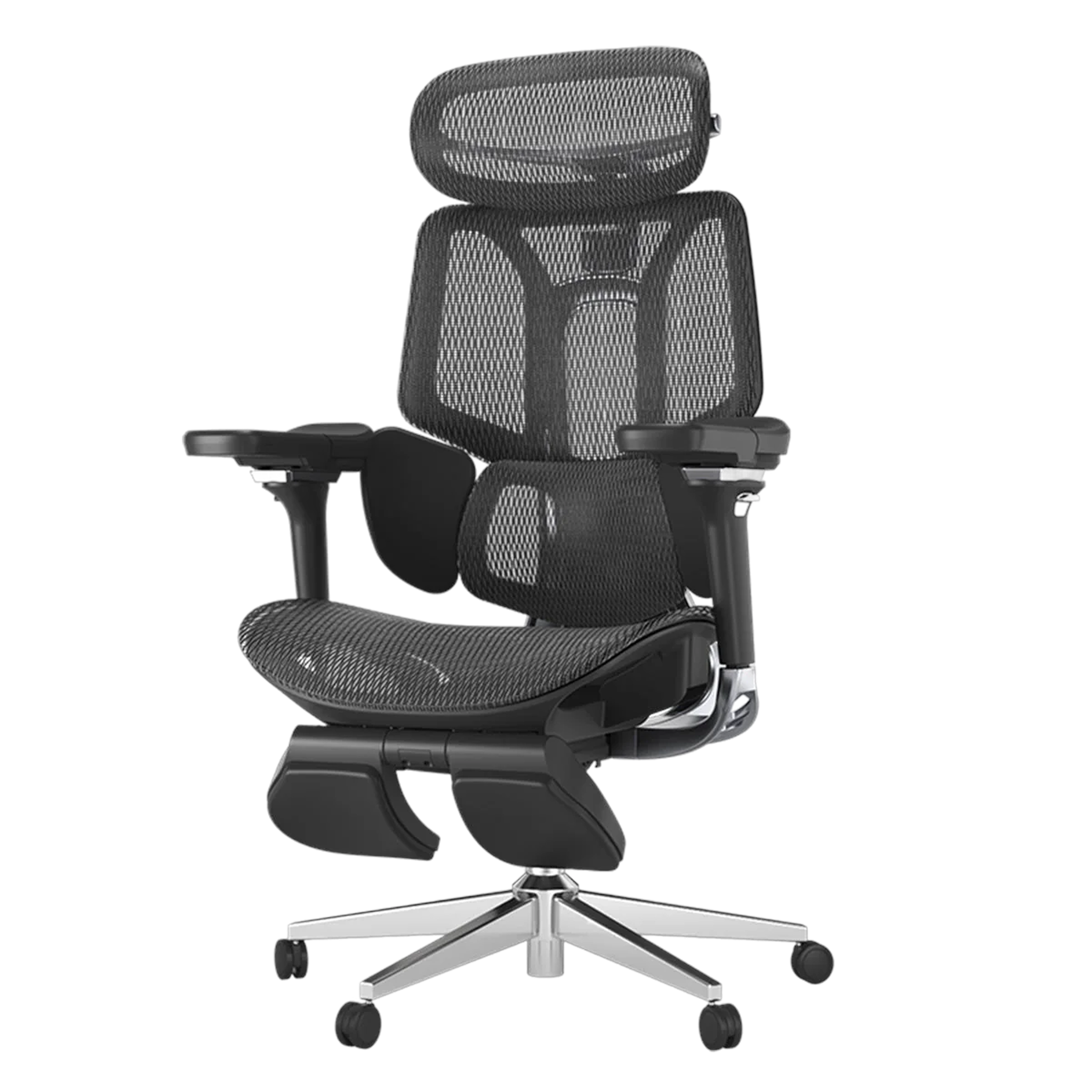 HBADA E3 Pro Ergonomic Office Chair with Footrest black almost front-black