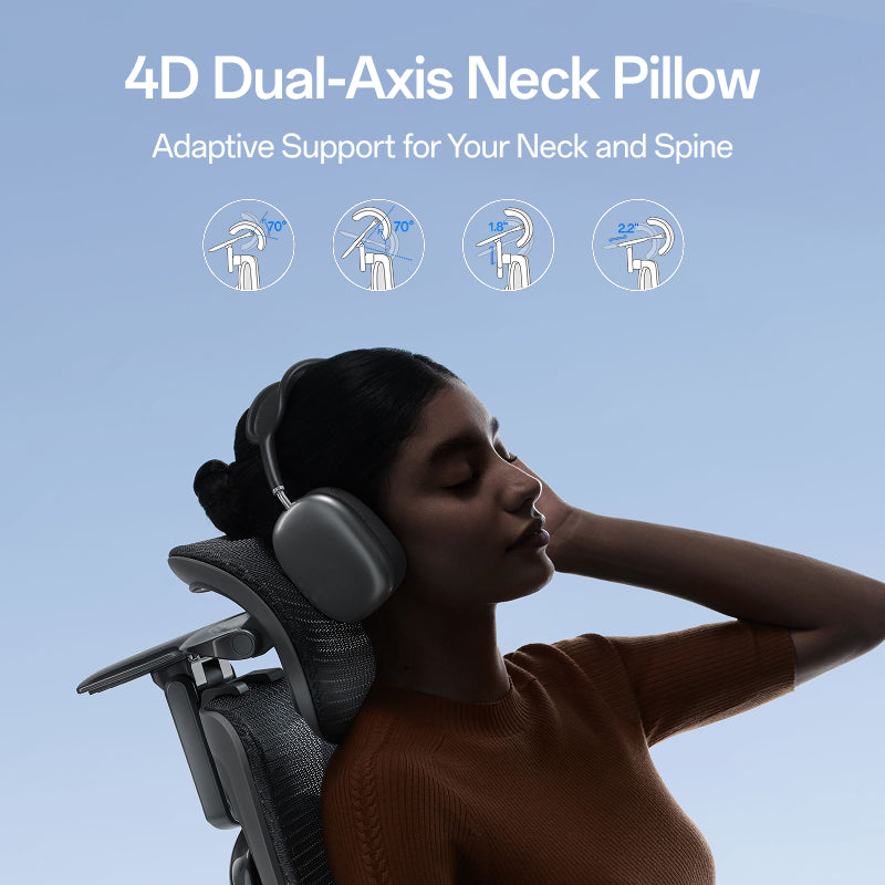 4d dual-axis neck pillow HBADA X7 Prestige ergonomic chair
