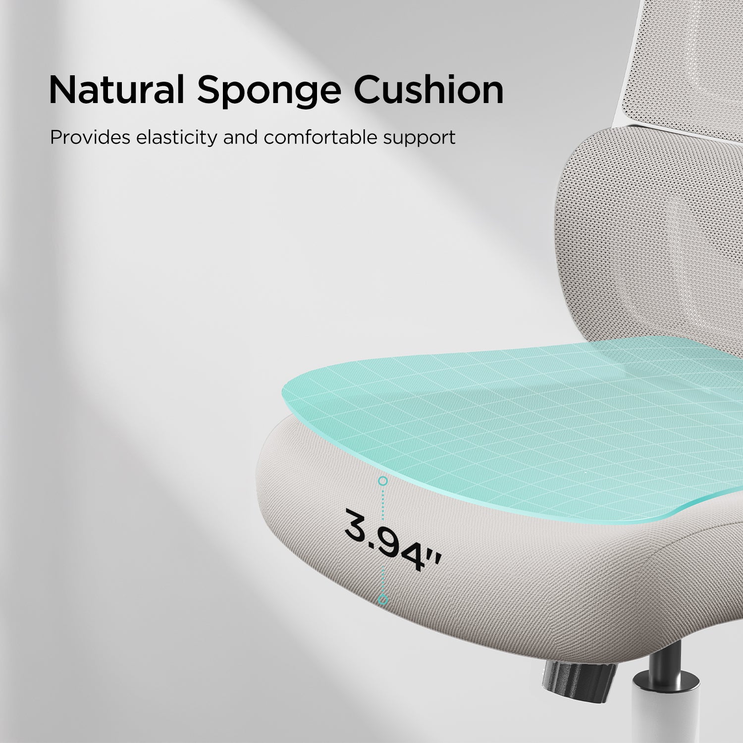 HBADA P1 Ergonomic Office Chair white seat