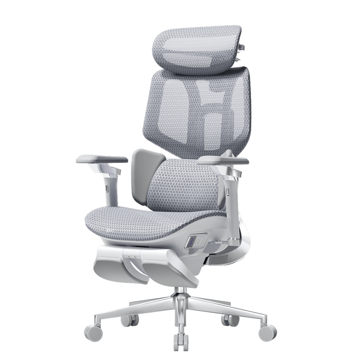 Best AI smart chair for back pain: HBADA X7 Gray with dynamic posture sensors and IGR certification.~0-0