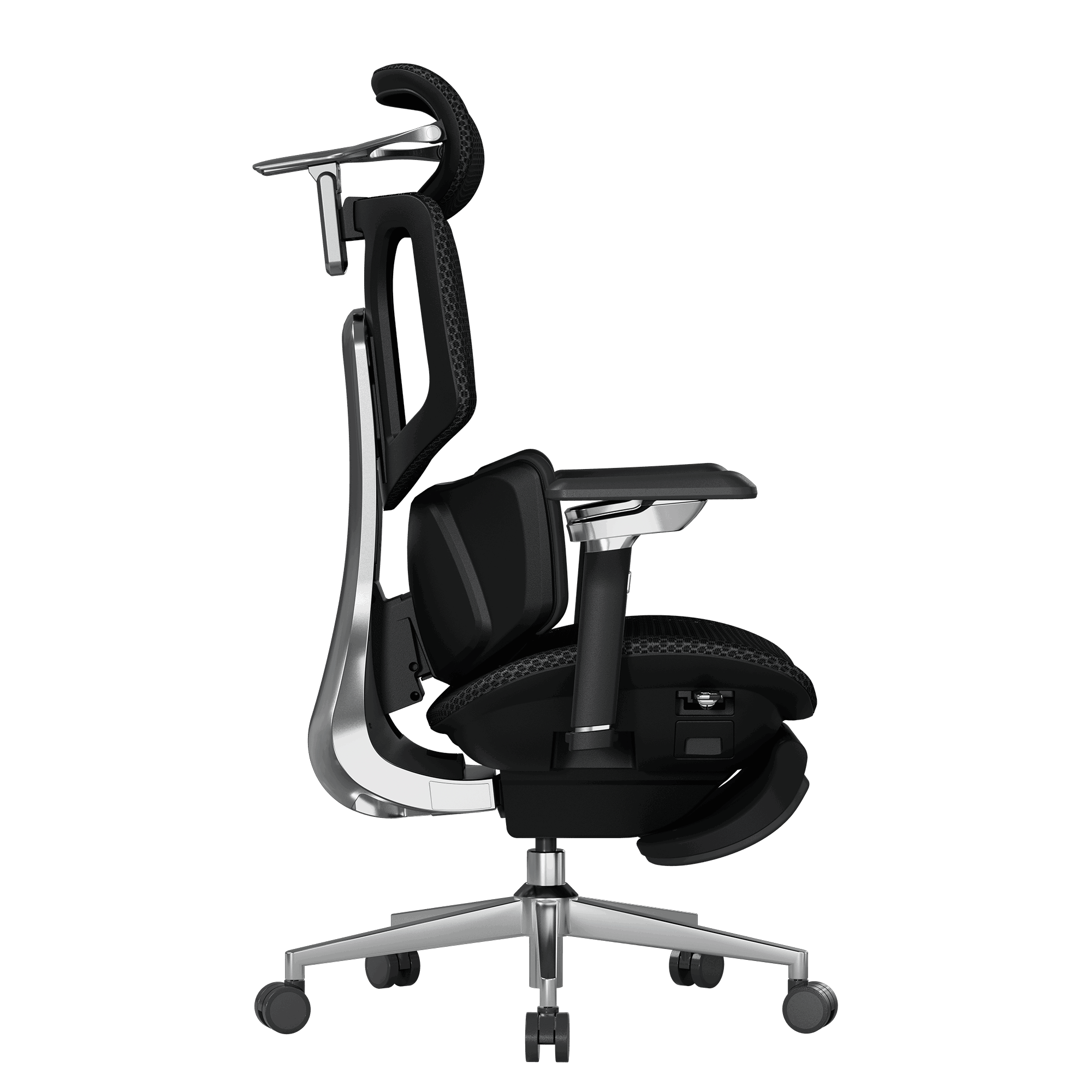 HBADA X7 Black: 720-degree omni-mechanical armrests synchronized with smart recline for gaming and work.~1
