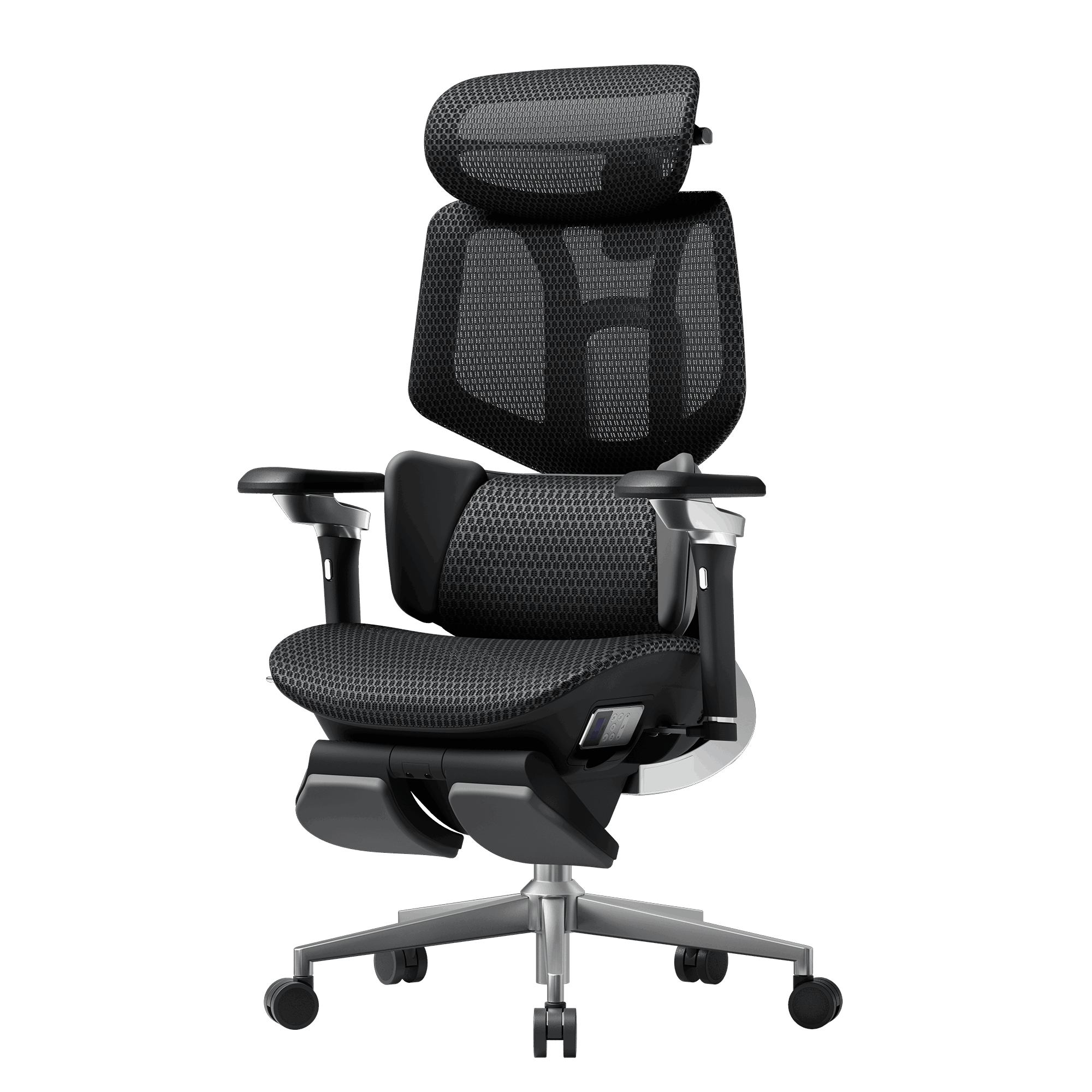 Heavy-duty big and tall chair: HBADA X7 Black fits users up to 195cm with precision AI lumbar tracking.~1