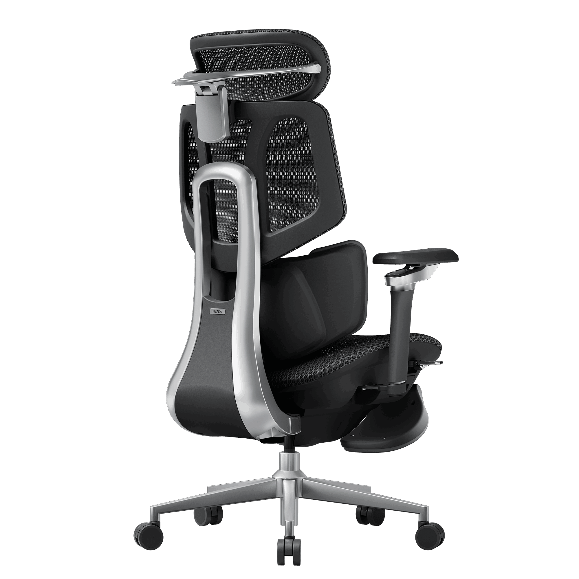 Technical detail of HBADA X7 Smart: PID-algorithm-driven lumbar support for L4-L5 spinal alignment.~1