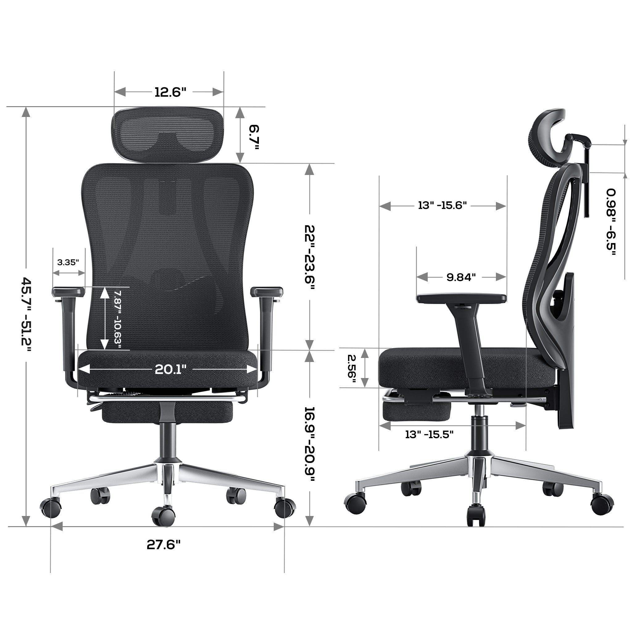 HBADA P3 Ergonomic Chair without Footrest