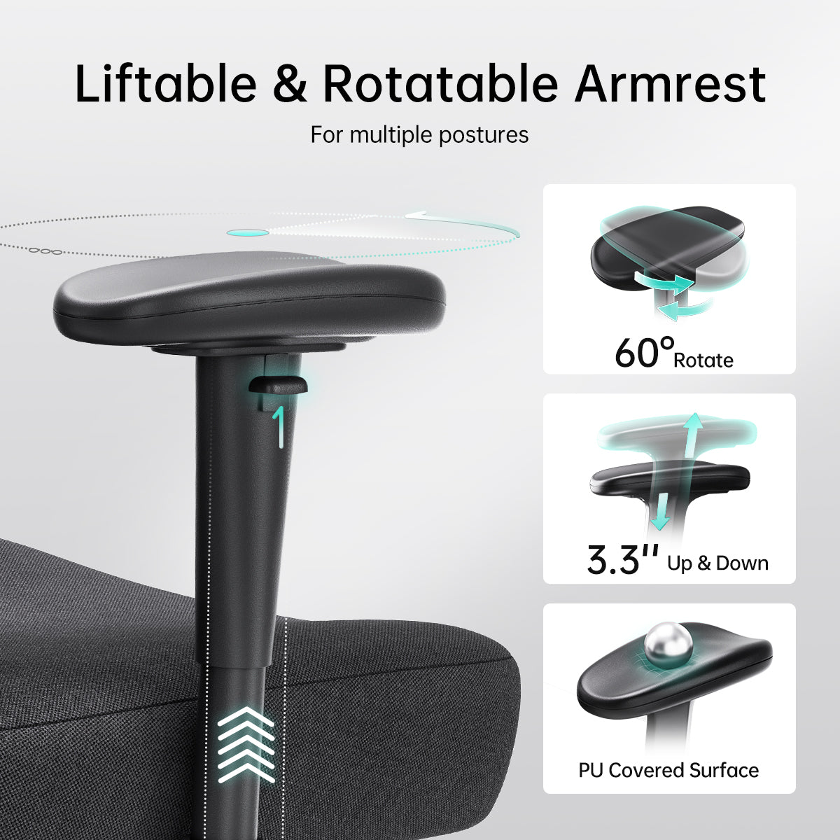 Chaise ergonomique HBADA P3 avec repose-pieds