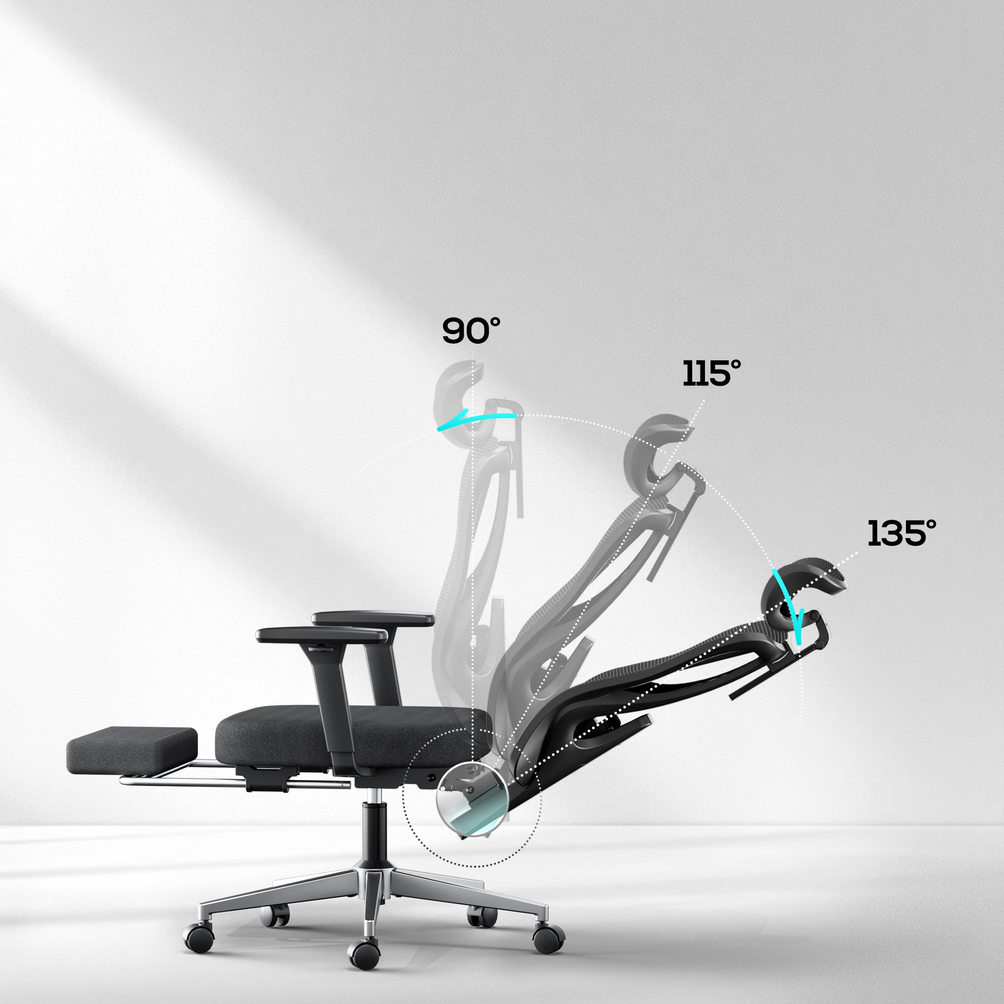 Chaise ergonomique HBADA P3 avec repose-pieds