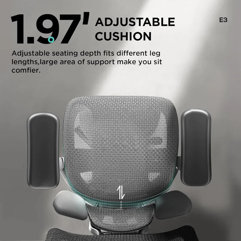 HBADA E3 Air Ergonomic Office Chair  gray armrests~scene