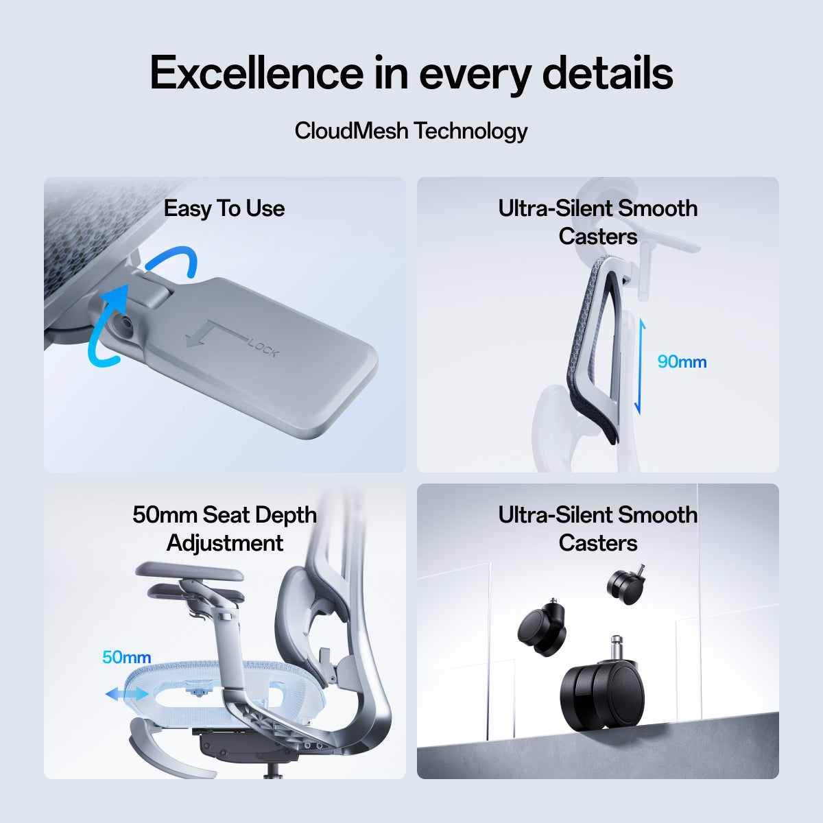 HBADA E3 Pro ergonomic office chair feature overview
