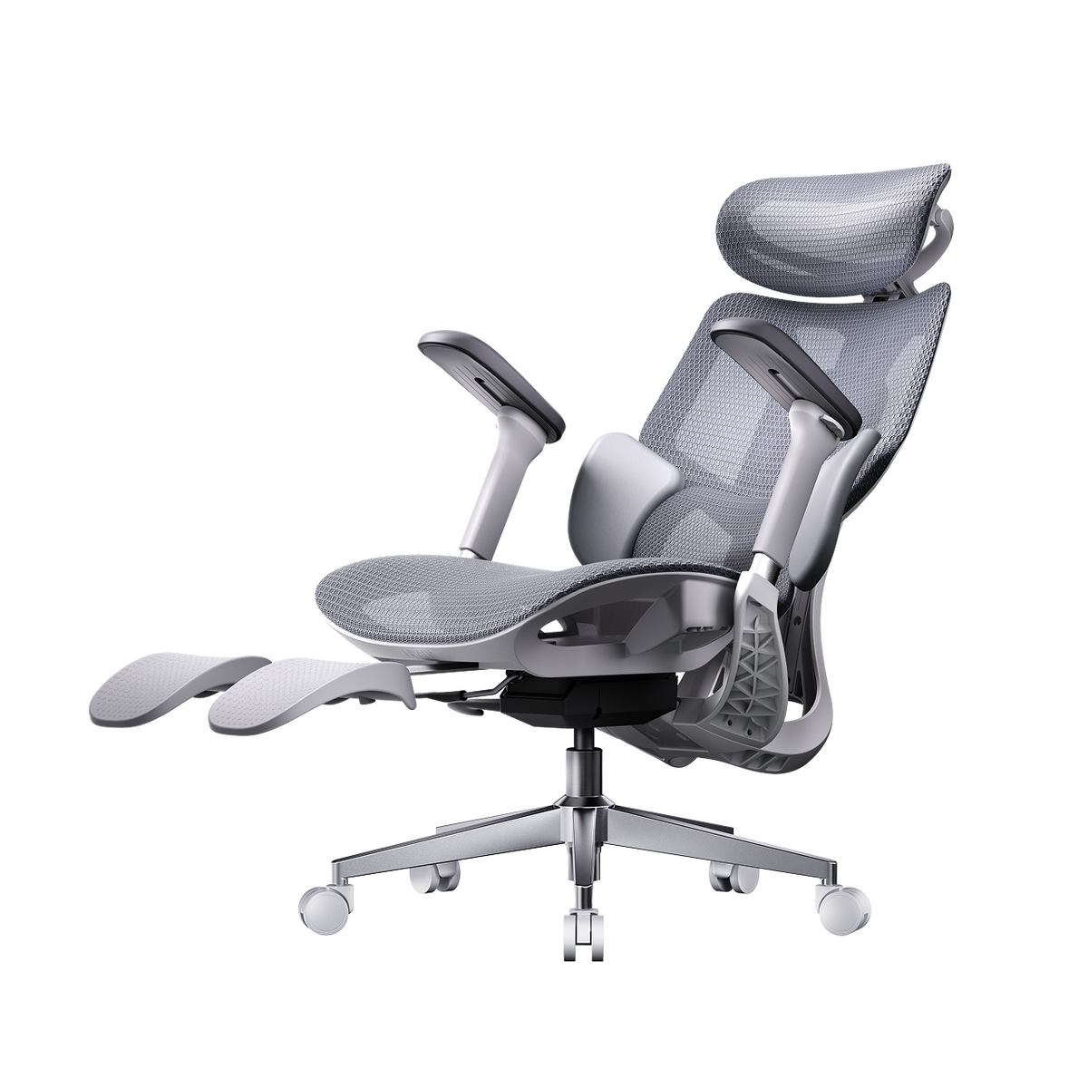 HBADA E3 Air white with footrest: 135-degree deep recline for active recovery from back pain.~0-1