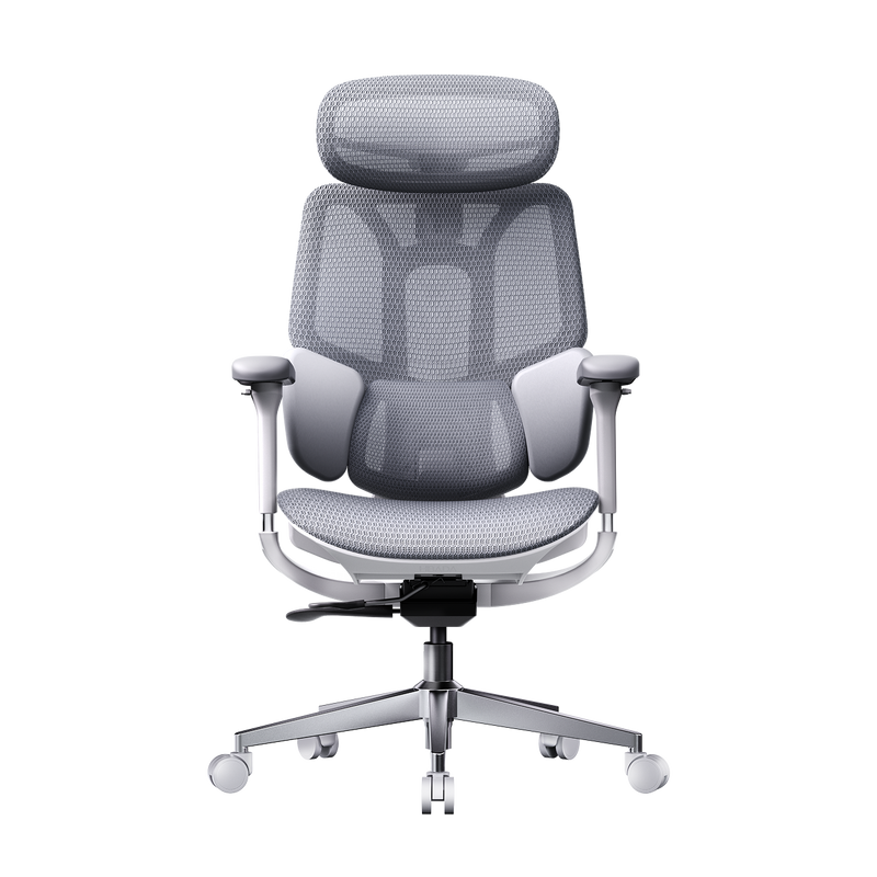 HBADA E3 Air 2026 Edition grey ergonomic office chair with dynamic lumbar support for EU professionals.~0-0