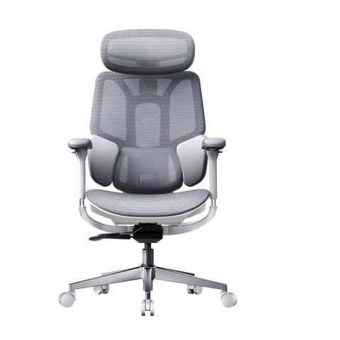 HBADA E3 Air 2026 Edition grey ergonomic office chair with dynamic lumbar support for EU professionals.~0-0