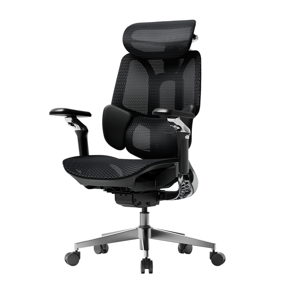 SGS Class 4 gas lift safety on HBADA E3 Pro black big and tall ergonomic office chair (330 lbs / 150kg).~1-1