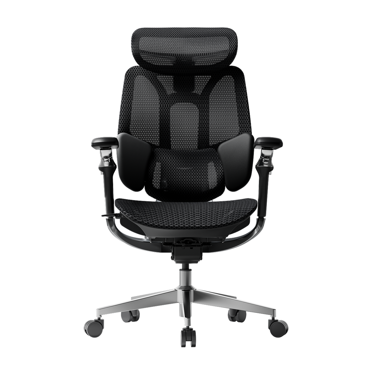 Premium chair ergonomic office solution: HBADA E3 Pro black featuring patented dynamic lumbar tracking~1-1