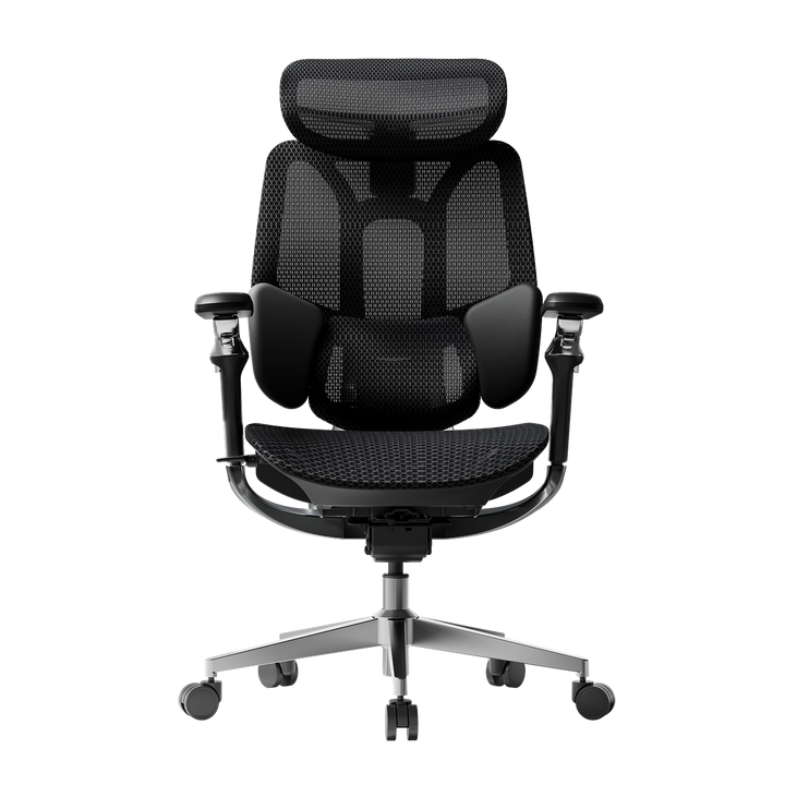 Premium chair ergonomic office solution: HBADA E3 Pro black featuring patented dynamic lumbar tracking~1-1