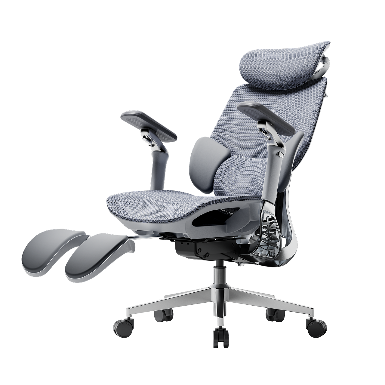 HBADA E3 Pro grey 140-degree deep recline with footrest for active recovery and back pain relief.~0-0