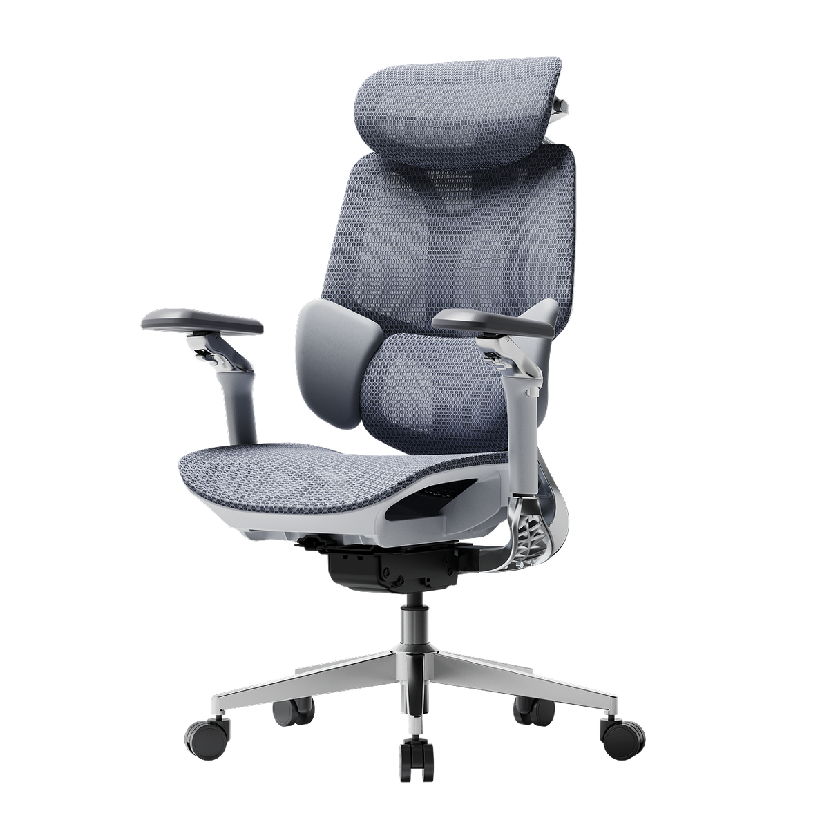 HBADA E3 Pro grey ergonomic office chair with IGR-certified 3-zone lumbar support for EU professionals.~0-1