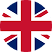 Flag of the United Kingdom with a blue background