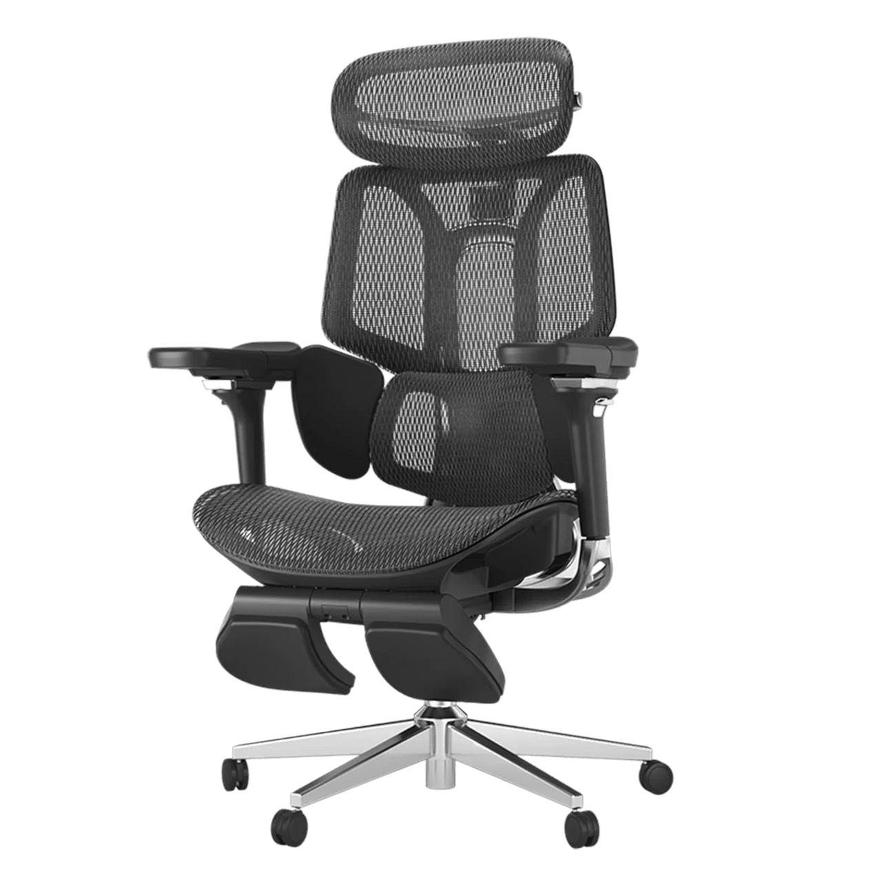 HBADA E3 Pro black ergonomic office chair for professional productivity and 12-hour workday comfort.~1-0