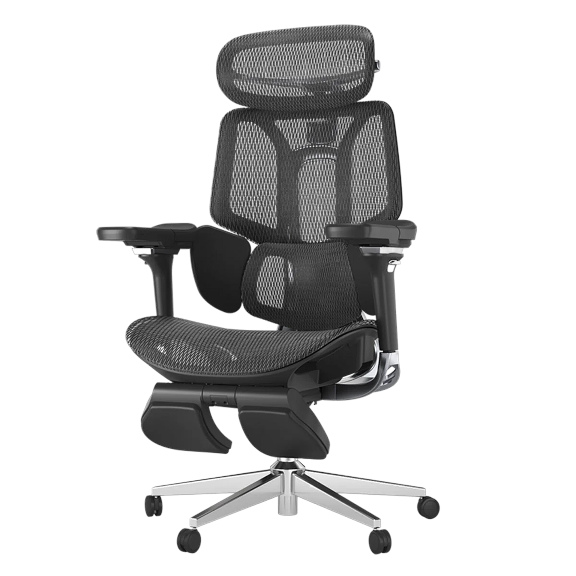 HBADA E3 Pro Ergonomic Office Chair with Footrest black almost front-black