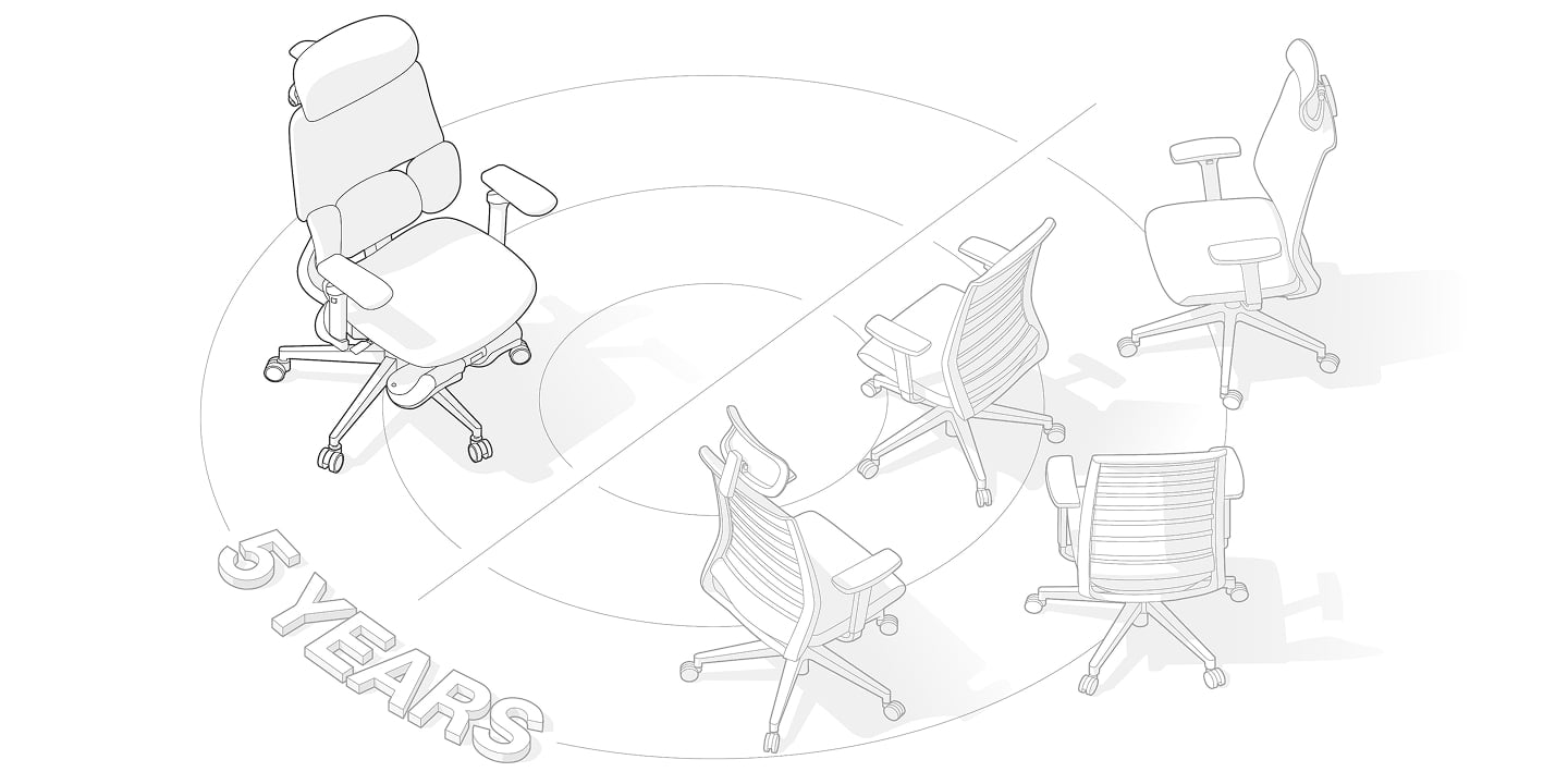 HBADA ergonomic chair headrest with illuminated upper-back support