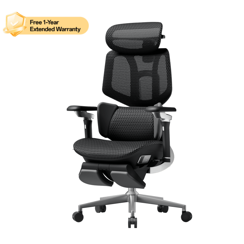 HBADA X7 Smart Ergonomic Chair Black: Professional high-end seating for 12-hour high-intensity workdays.~1