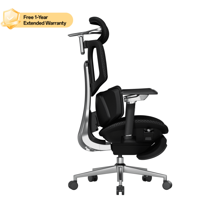 HBADA X7 Smart Ergonomic Chair Black: Professional high-end seating for 12-hour high-intensity workdays.~1