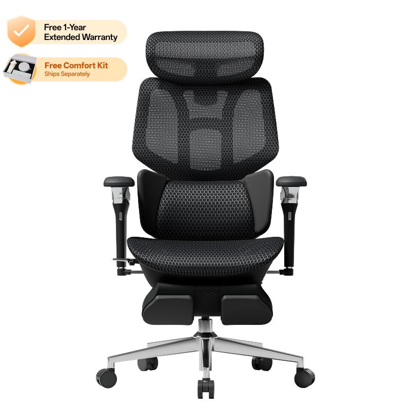 HBADA X7 Smart Ergonomic Chair Black: Professional high-end seating for 12-hour high-intensity workdays.~0-1